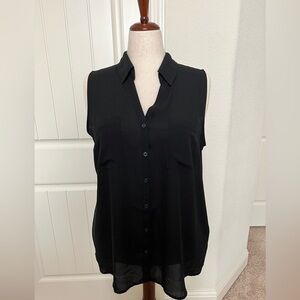Maurices Black Sleeveless Button-Down Blouse 2XL